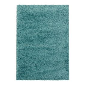 Tapis shaggy design uni rectangulaire Gadol 110x60 CM - Vert d'eau