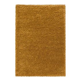 Tapis shaggy design uni rectangulaire Gadol 150x80 CM - Or