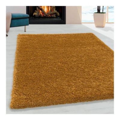 Tapis shaggy design uni rectangulaire Gadol 150x80 CM - Or