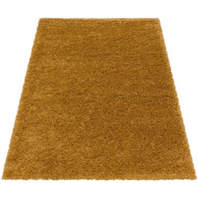 Tapis shaggy design uni rectangulaire Gadol 150x80 CM - Or