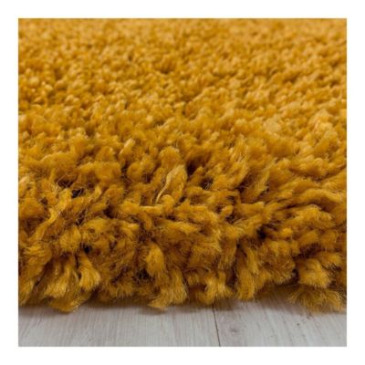 Tapis shaggy design uni rectangulaire Gadol 150x80 CM - Or