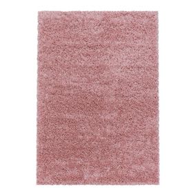 Tapis shaggy design uni rectangulaire Gadol 170x120 CM - Rose