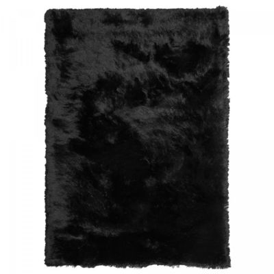 Tapis shaggy fait main motif uni SG FIN, noir