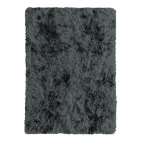 Tapis shaggy moderne gris foncé 120x170