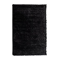 Tapis Shaggy noir 60 x 90 cm