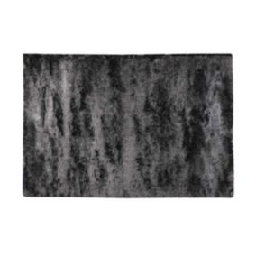 Tapis shaggy à poils longs ultra doux - 120 x 170 cm - anthracite - DOLCE