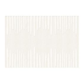 Tapis shaggy rayé en relief - 160 x 230 cm - Blanc et crème - MERELINE