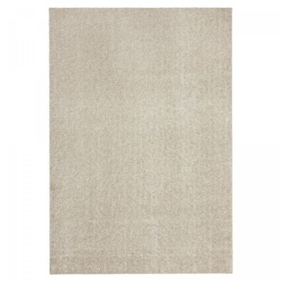 Tapis shaggy tissé motif uni TAPITOP, beige