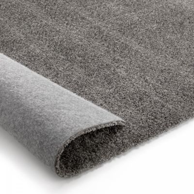 Tapis shaggy tissé motif uni TAPITOP, gris ,blanc