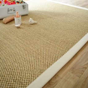 Tapis sisal - Kidara naturel - Ganse écru - 140 x 200 cm