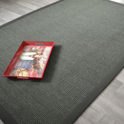 Tapis Sisal Quintana anthracite - Ganse coton anthracite - 160 x 230 cm