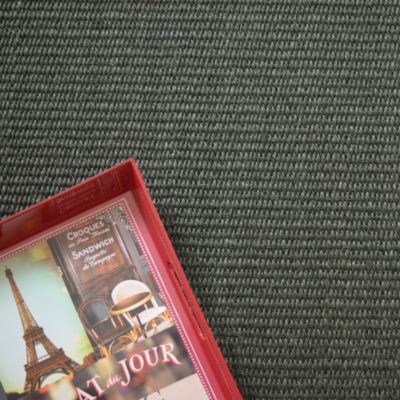Tapis Sisal Quintana anthracite - Ganse coton anthracite - 160 x 230 cm