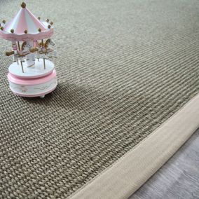 Tapis Sisal Quintana grège - Ganse coton grège - 120 x 170 cm