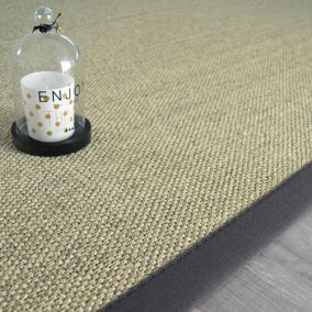 Tapis Sisal - Tulum écru - Ganse coton anthracite - 160 x 230 cm