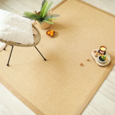 Tapis Sisal - Tulum miel - Ganse lin Camel - 140 x 200 cm