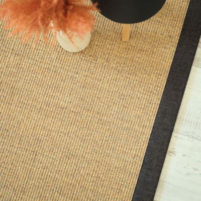Tapis sisal Yucatan chaume - Ganse chenille brun chiné - 120 x 170 cm