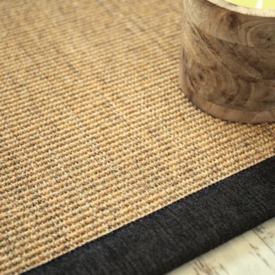 Tapis sisal Yucatan chaume - Ganse chenille brun chiné - 120 x 170 cm
