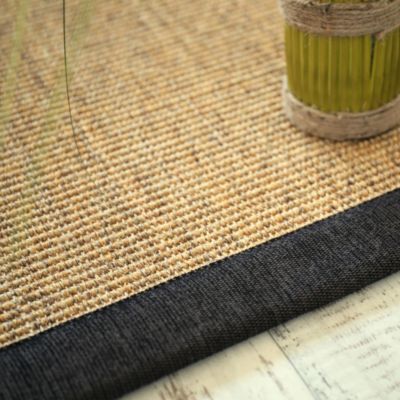Tapis sisal Yucatan chaume - Ganse chenille brun chiné - 120 x 170 cm