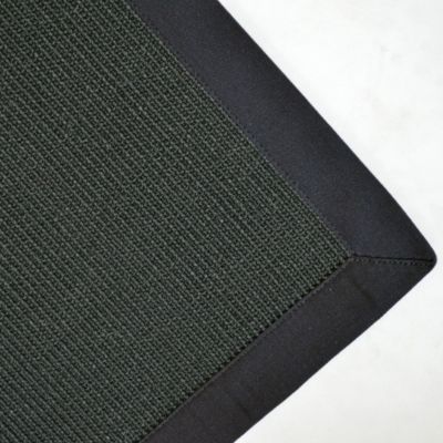 Tapis sisal Yucatan noir - Ganse coton noire - 120 x 170 cm