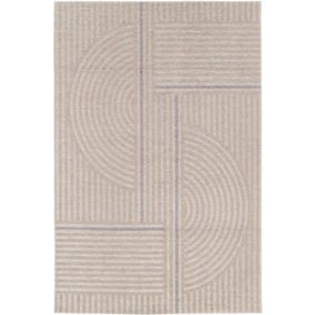 Tapis souple en matière recyclée - New Line - Beige et crème - 120 x 170 cm