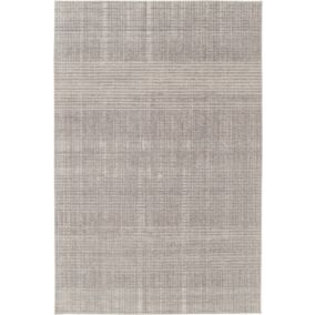 Tapis souple en tissu chenille recyclé - Gaspard - Crème et grège - 160 x 230 cm