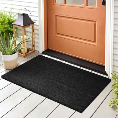 Tapis sur mesure en Fibres de Noix de Coco, Noir 17 mm, 100 x 100 cm