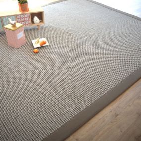 Tapis tissé plat - Lombok silver - Ganse coton taupe - 120 x 170 cm