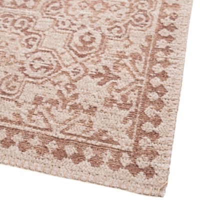Tapis tissage à plat Bajra GoodHome L. 120cm x l. 170cm crème et marron