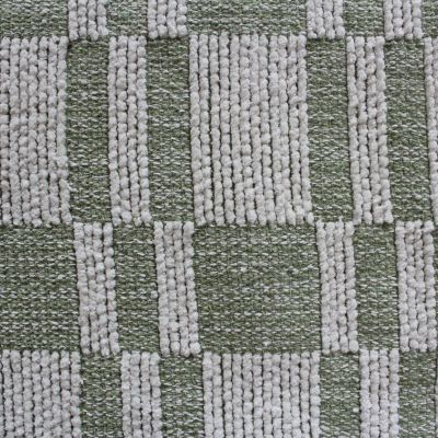 Tapis tissé en coton vert kaki L.90 x l.60 cm Ornami