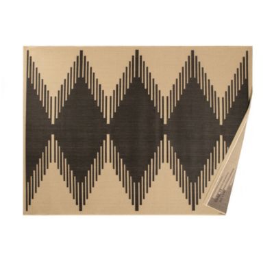 Tapis tissé plat Izel ethnique naturel L.200 x l.150 cm