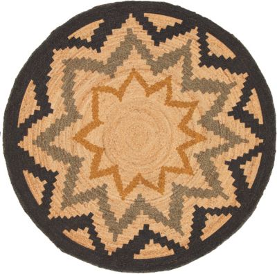 TAPIS TONGA JUTE FLEUR D80