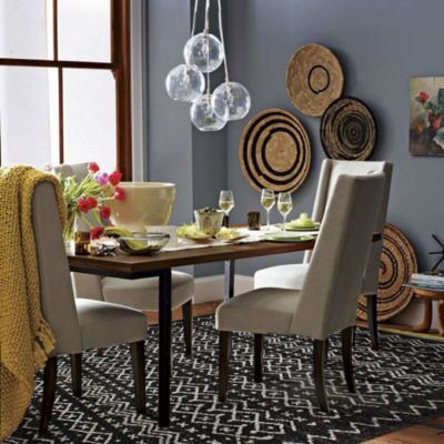 Tapis toucher laineux imprimé motifs ethniques noir 133x190