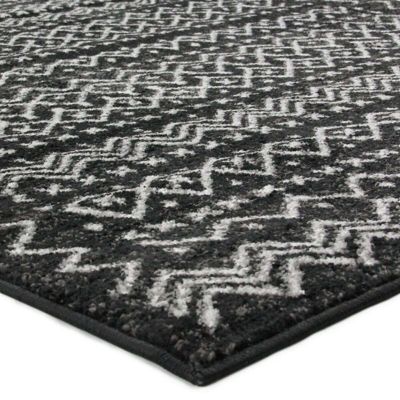 Tapis toucher laineux imprimé motifs ethniques noir 133x190
