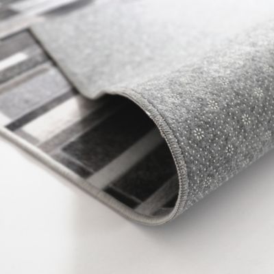 Tapis toucher soft - Imprimé peau de vache - Parement gris - 160 x 220 cm