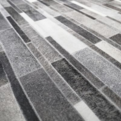 Tapis toucher soft - Imprimé peau de vache - Parement gris - 160 x 220 cm