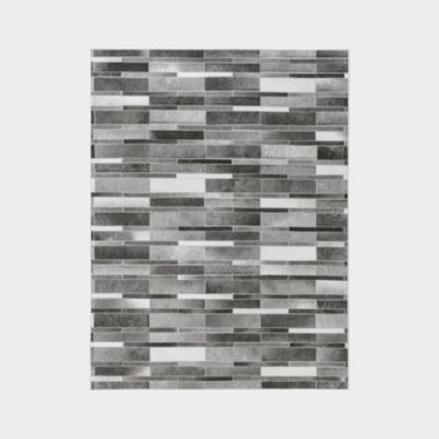 Tapis toucher soft - Imprimé peau de vache - Parement gris - 60 x 90 cm