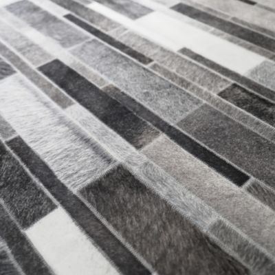 Tapis toucher soft - Imprimé peau de vache - Parement gris - 60 x 90 cm