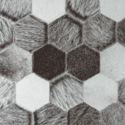 Tapis toucher soft - Imprimé peau de vache - Patchwork gris - 120 x 160 cm