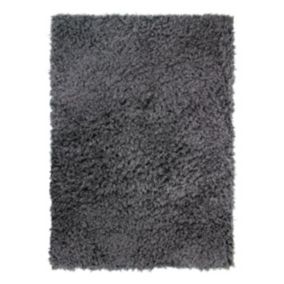 Tapis tout doux fausse fourrure gris foncé 160x230