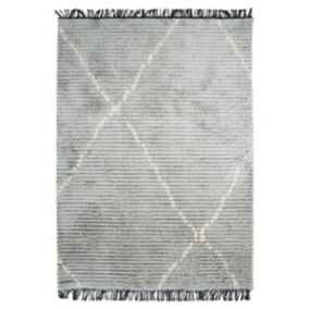 Tapis tout doux lignes beige et gris clair 120x170