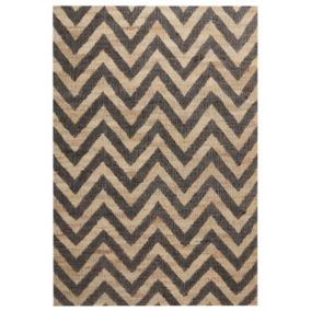 Tapis tressé boho en tissu beige DEDEPINARI