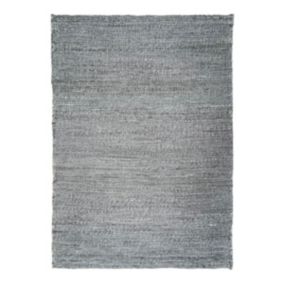 Tapis tressé en jute gris 190x290