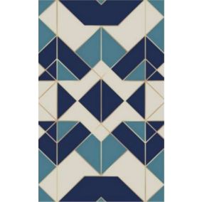 Tapis TRIANGLE Bleu/Beige, Dimension: 80x150