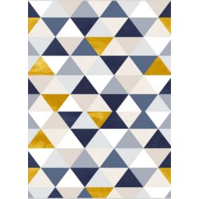 Tapis Triangle Bleu, Dimension: 50x80