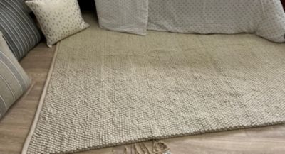 Tapis tricot 150 x 200 cm écru