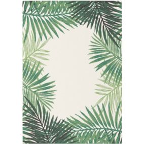 Tapis Tropical - Feuillages verts - Intérieur / Extérieur -  80 x 150 cm