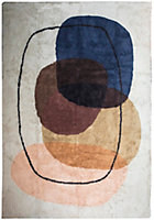 Tapis tufte à motifs berbère cercle multicouleur Deco&Co L.230 x l.160 cm