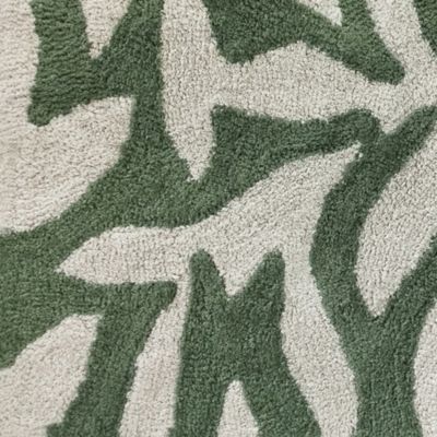 Tapis tufté feuillage vert L.90 x l.60 cm Ornami