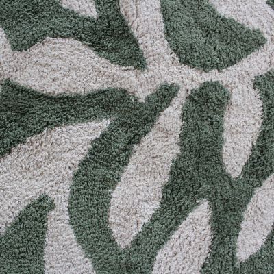 Tapis tufté feuillage vert L.90 x l.60 cm Ornami