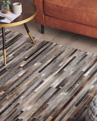 Tapis TUZLUCA 160 x 230 cm Cuir Gris